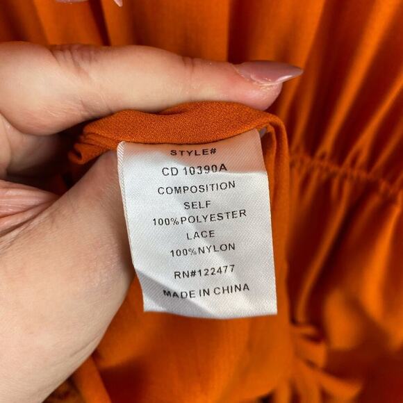NWT Anthropologie NSR Naomi Surplice Dress in Medium Orange Size XL. - Picture 9 of 16